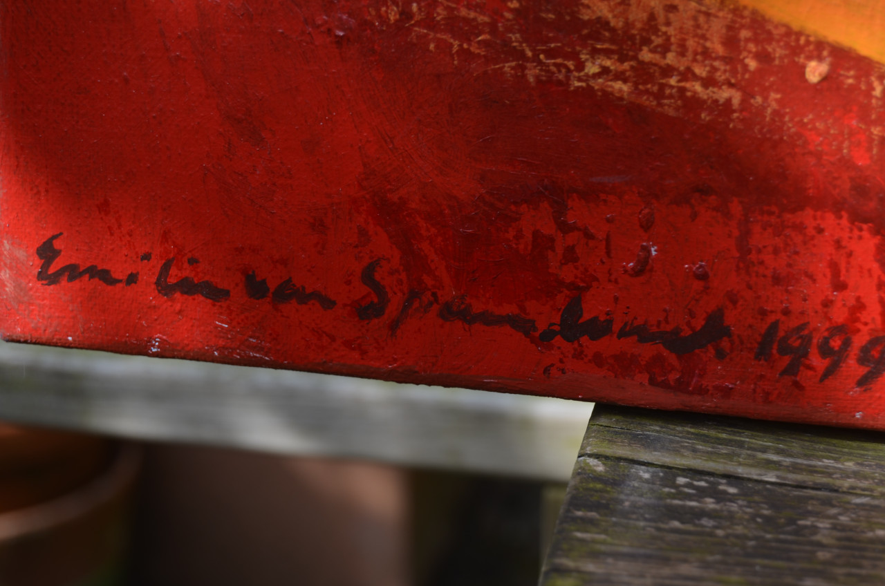 Groot schilderij 'Moeder en kind' Emilie v. Spaendonck