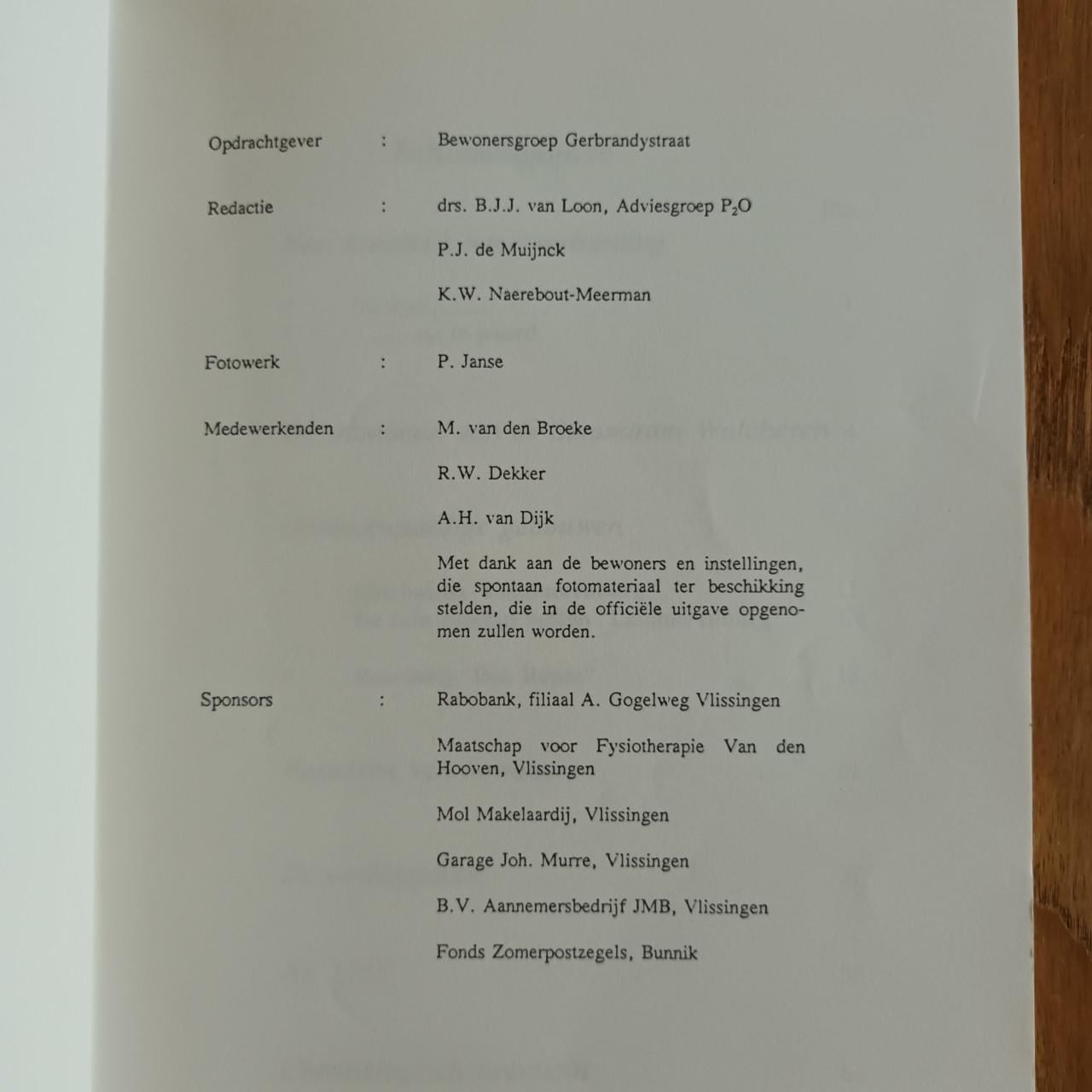 De weg naar Walcheren, bewonersgroep Gerbrandystraat Vlissingen