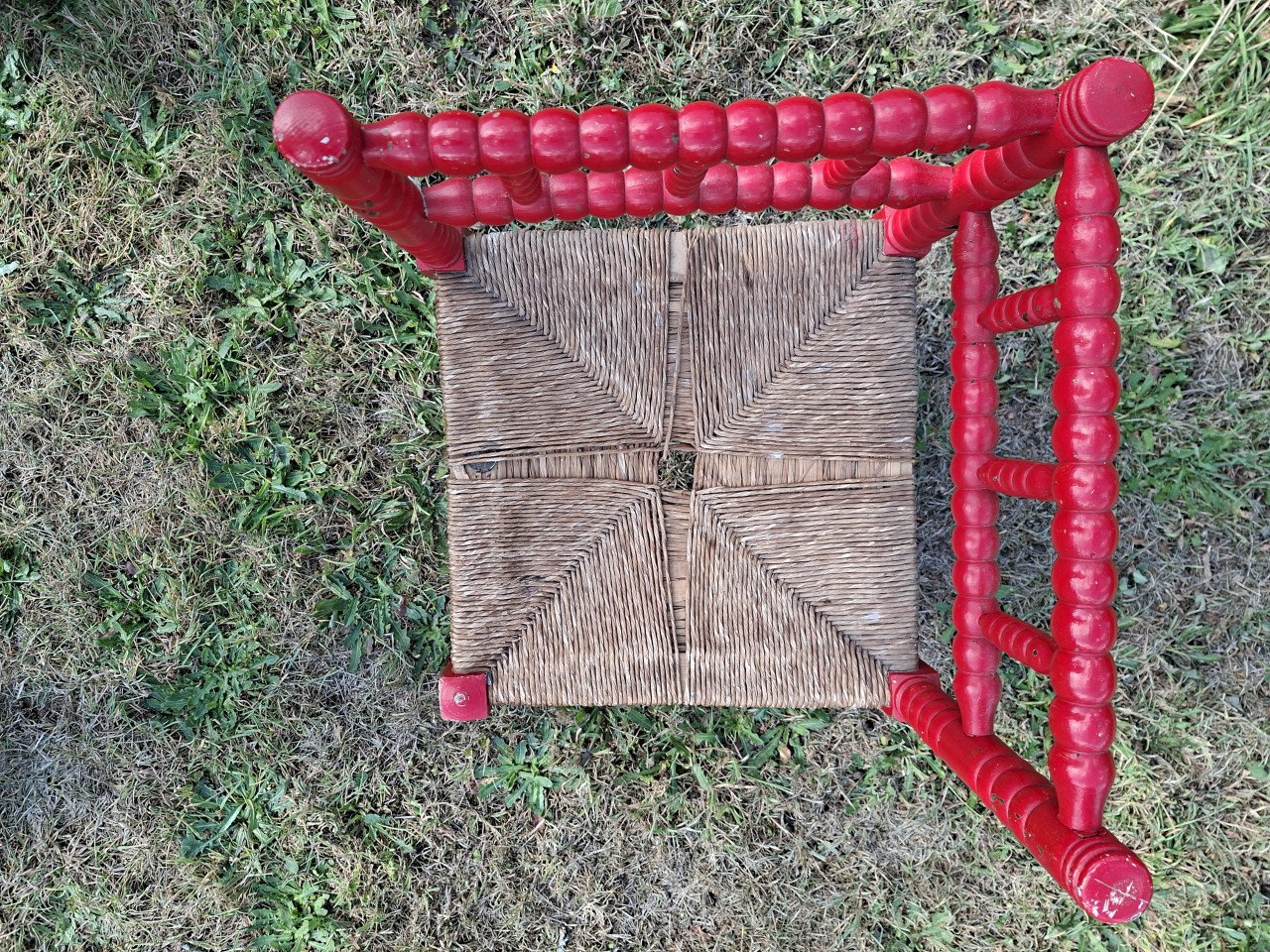 Robbin hoekstoel met rattan zitting