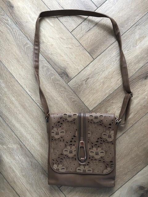 Mooie bruine leren tas, NIEUW!