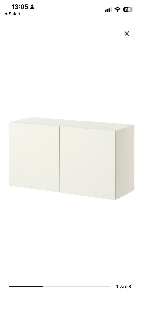 2 Ikea Besta kasten mat wit