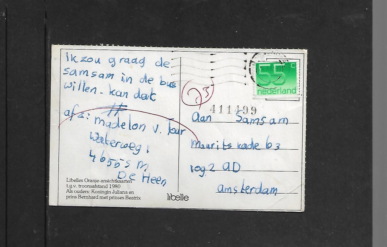 Ansichtkaart  A 1181  Ouders kon. Juliana en Bernard prinses Beatrix  1980