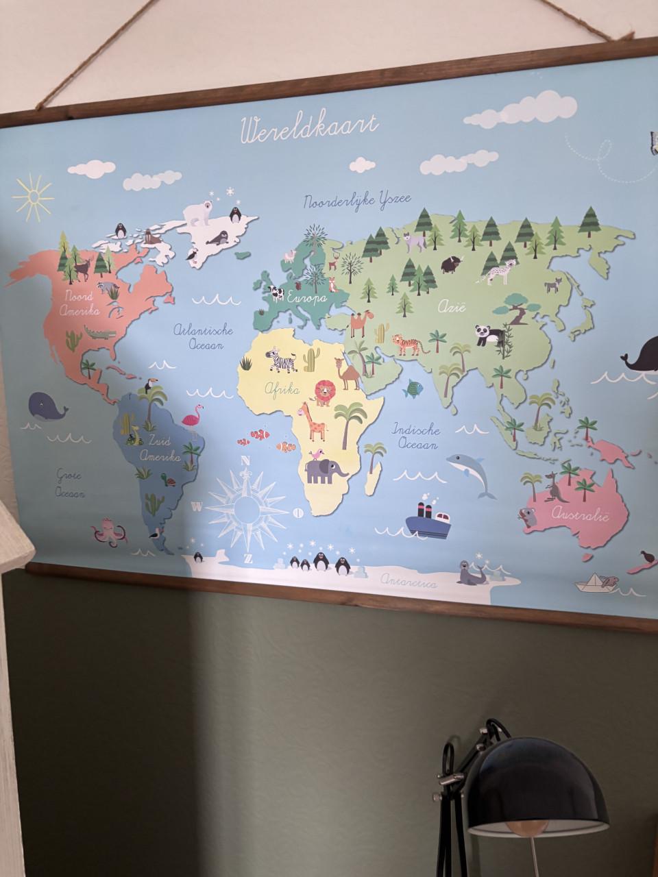 Poster wereld, dieren, met latten