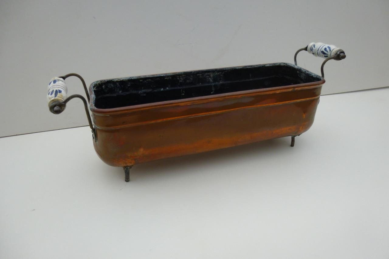 Vintage koperen plantenbak