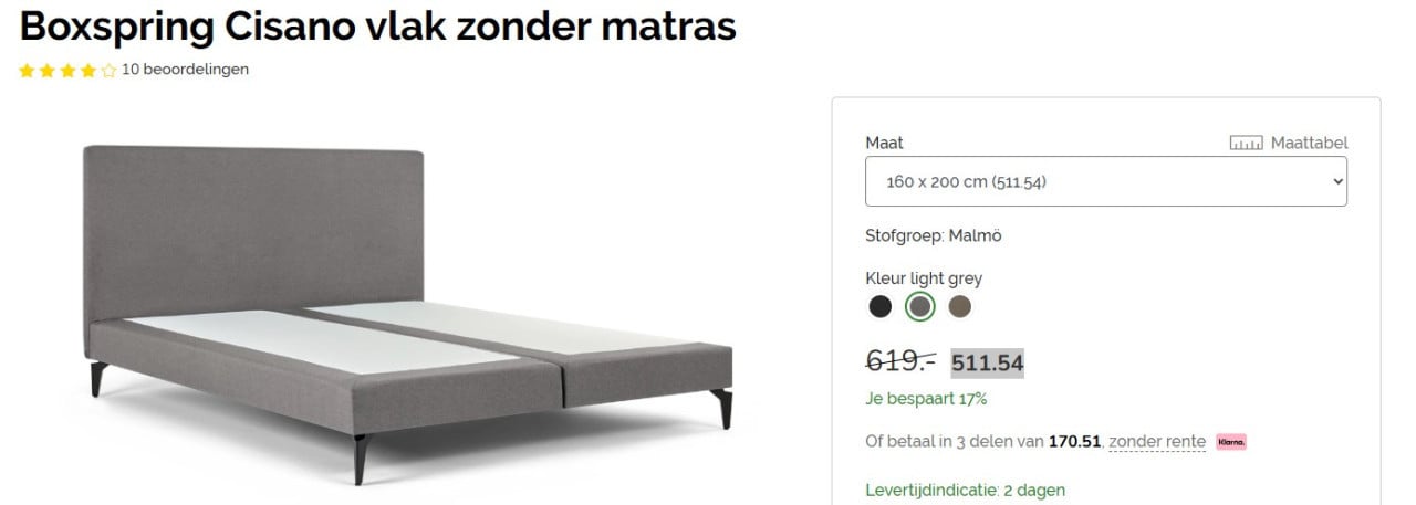 Bed (boxspring Cisano 160 x 200 cm)