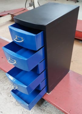 Stalen gaaf kobalt/zwart (bureau) ladenkast