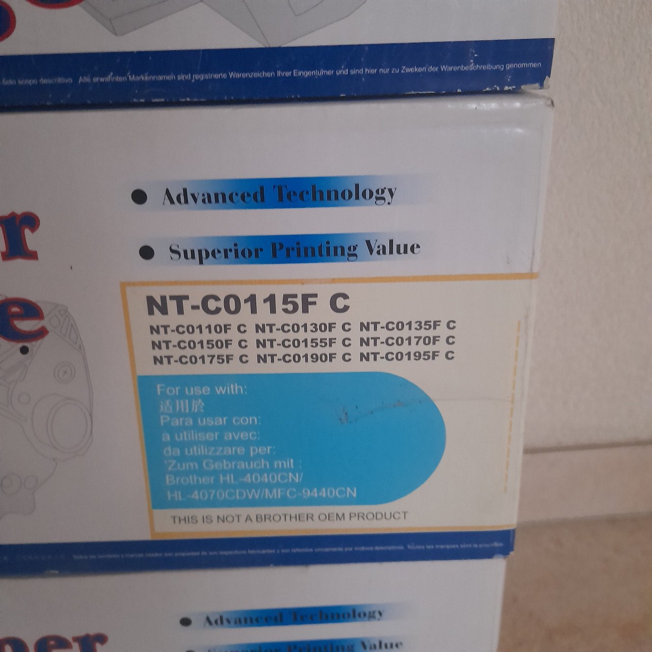 Nieuwe toners, nog geseald in de verpakking.