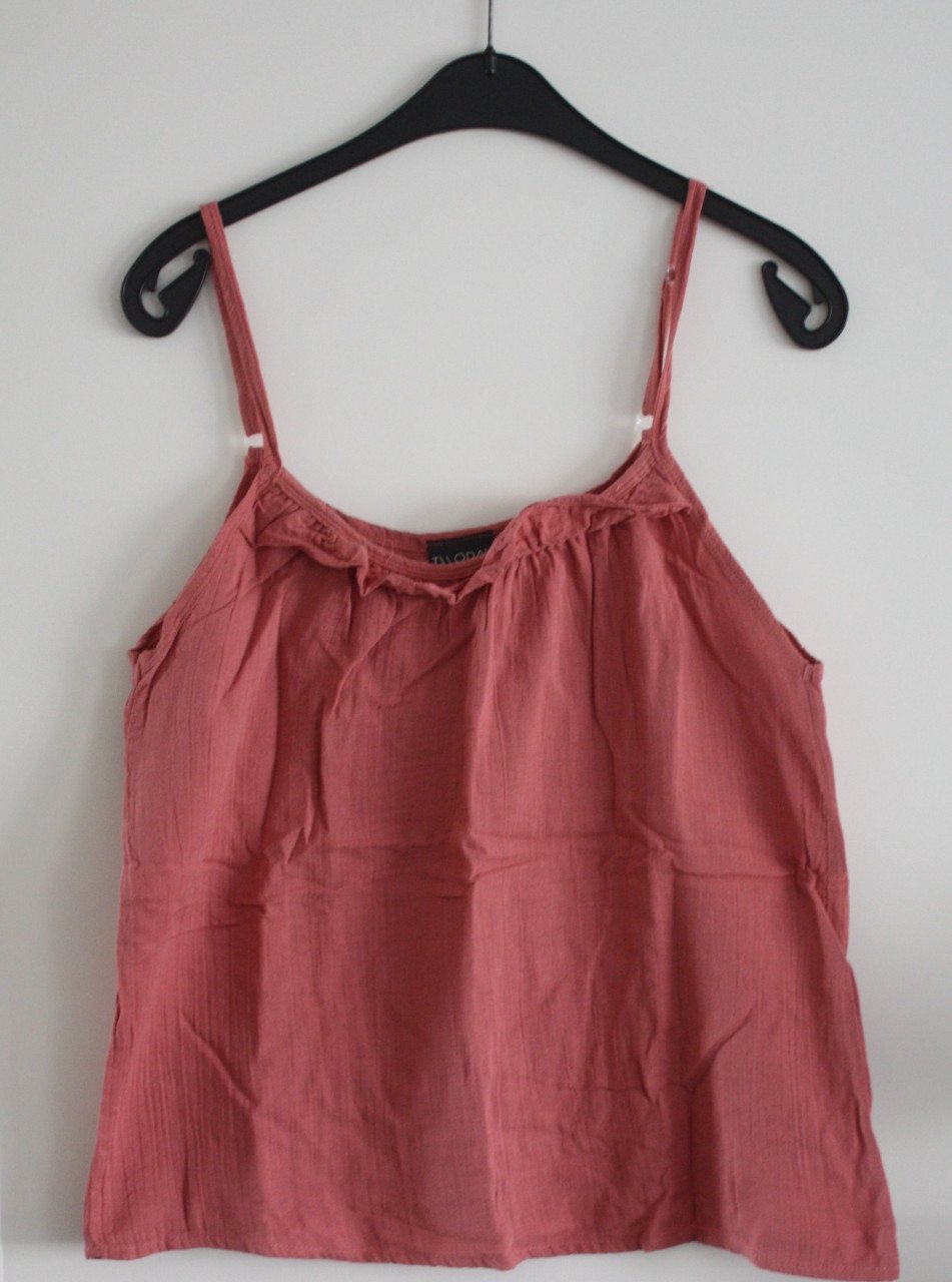 Roze top ruches rand  maat m