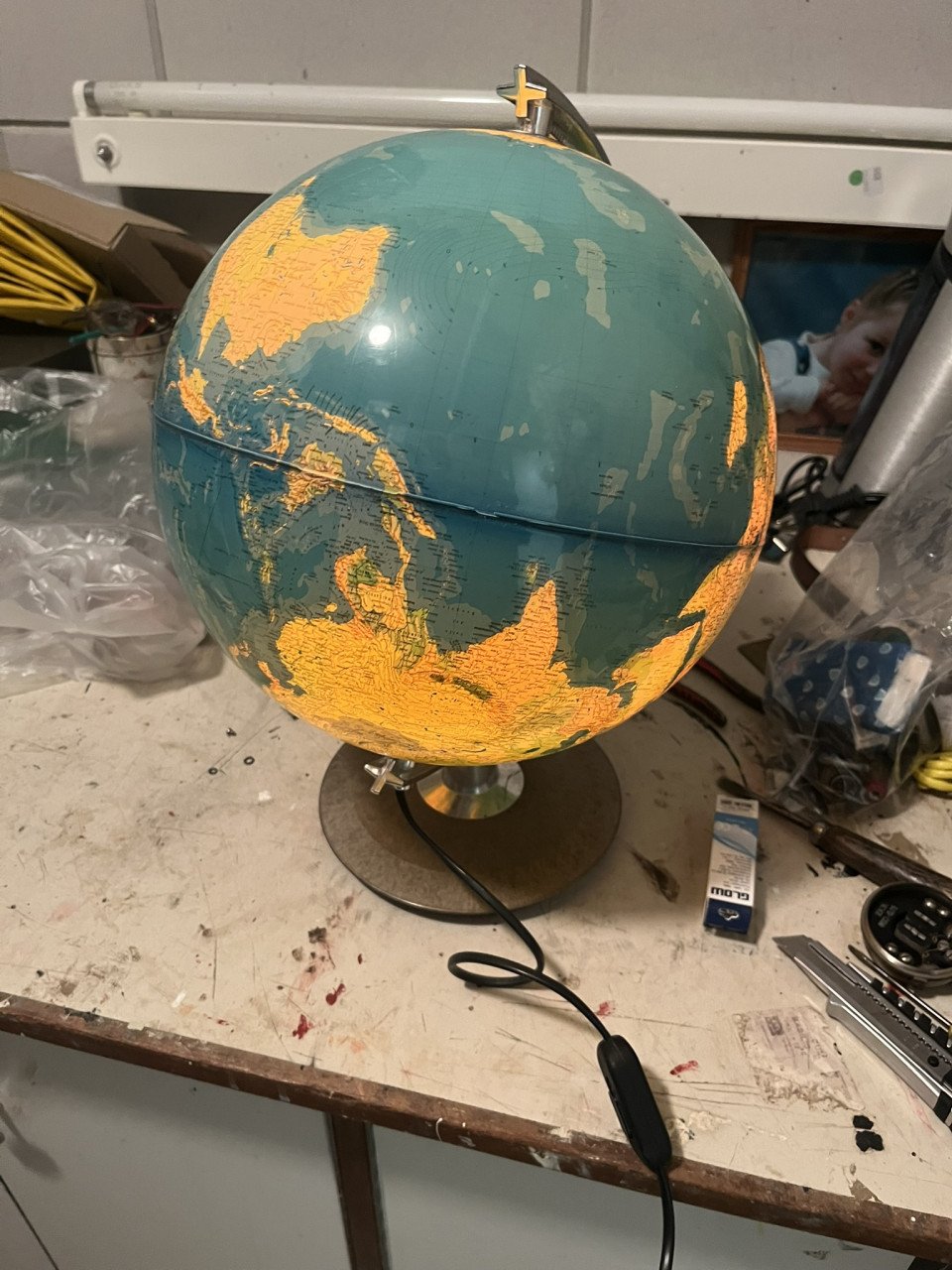 Wereldbol Globe met verlichting