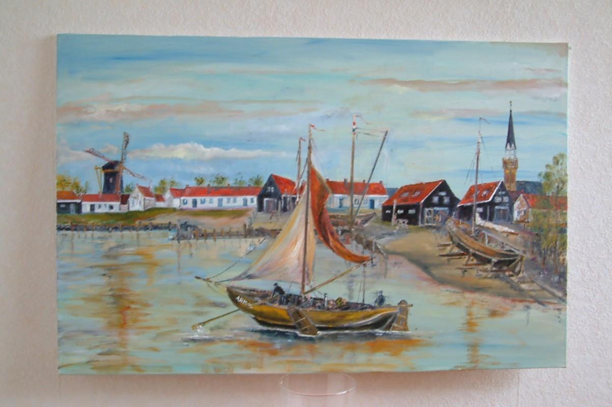 Arnemuiden haven  80 x 30 doek  120 x 80 cm