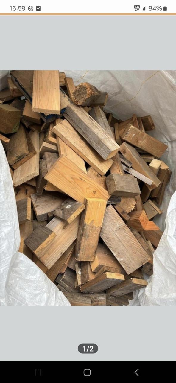 Bigbag stookhout – kleingezaagd pallet hout- droog