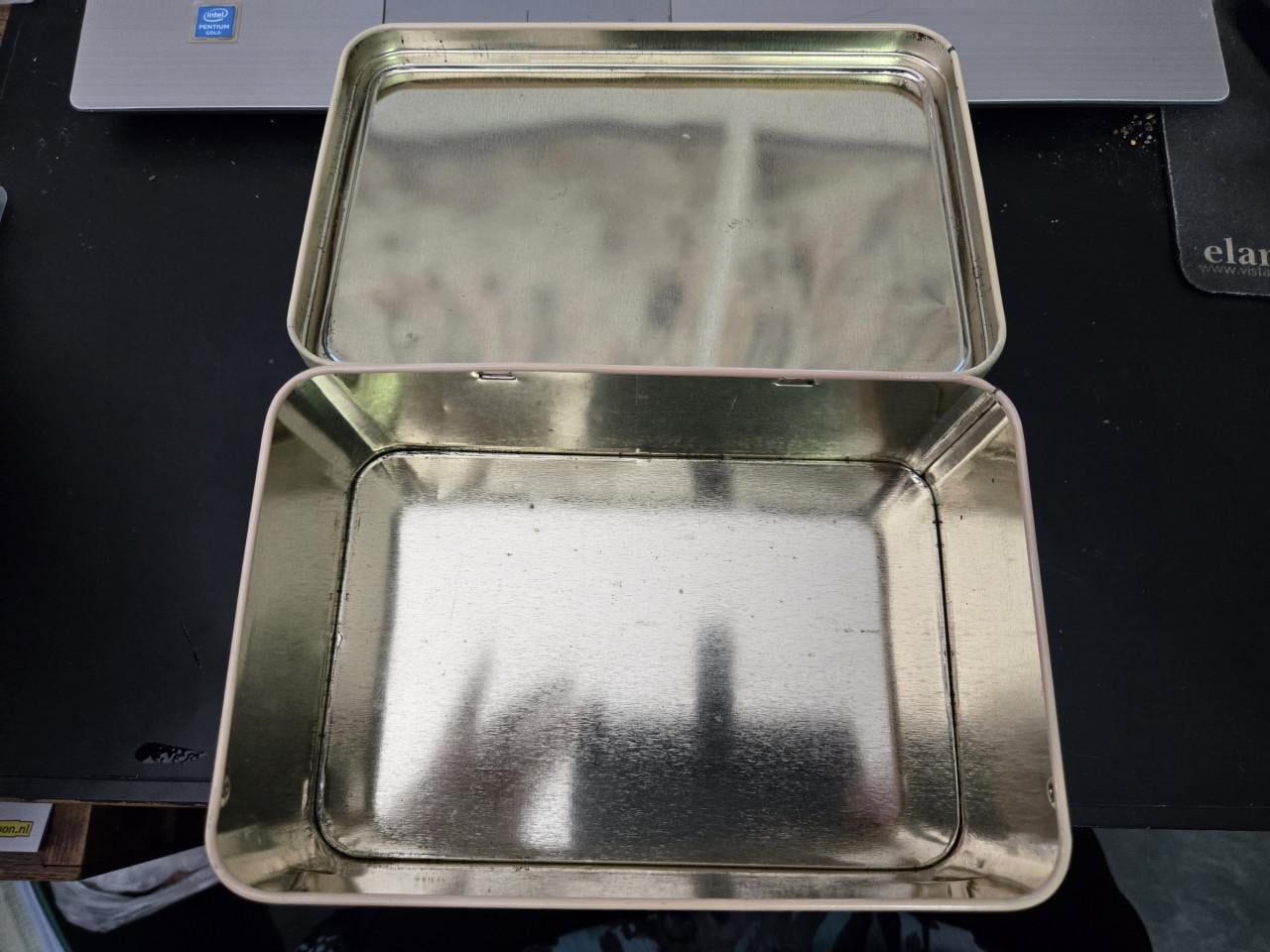 D-Day 1944-1994 viering koektrommel,. 19.5x12.5x7.5 cm
