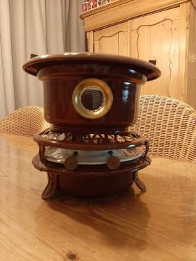 PETROLEUMSTEL - KOMPLEET MET LONTEN - 2 PITTER - KLEUR BRUIN