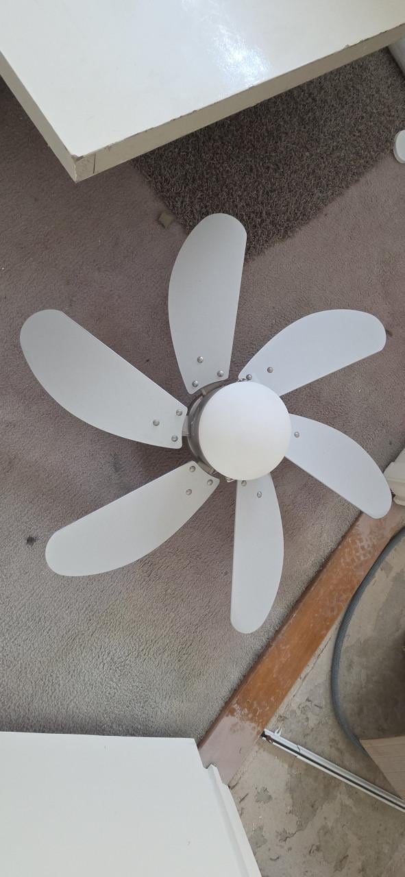 Plafondventilator grijs 6 bladen met verlichting