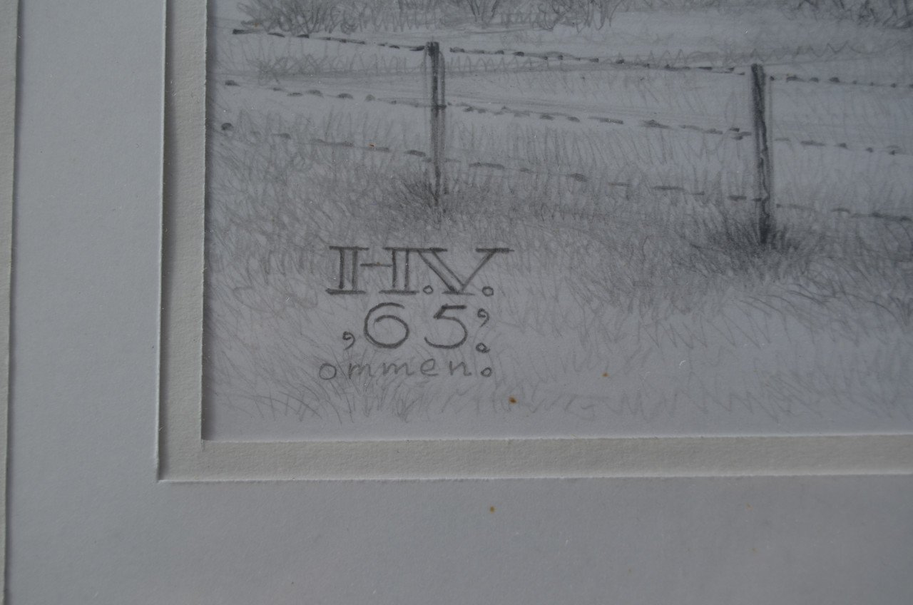 10 x Hendrik Voskuijl (1893 - 1980) potloodtekeningen (3) o.a. Ommen