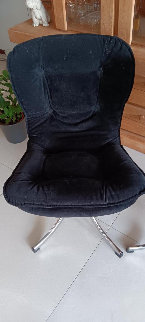 4 VINTAGE EETKAMER STOELEN OP kruis-DRAAIPOOT.