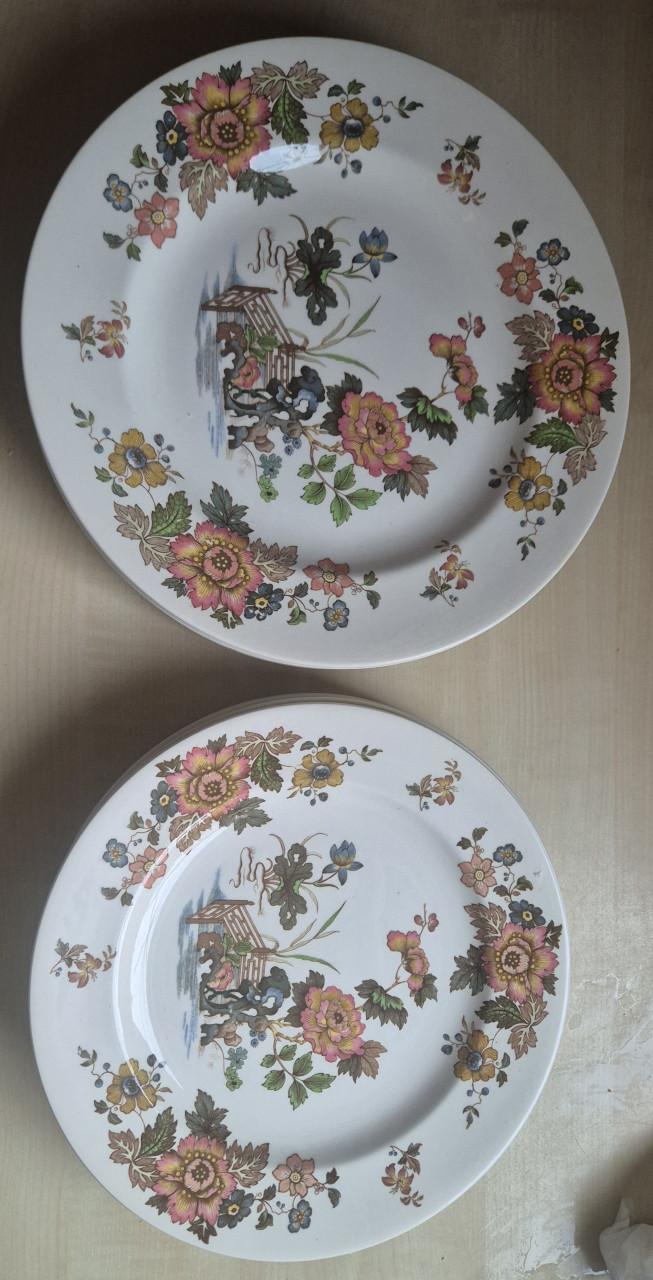 12 antieke Wedgewood eastern flowers borden