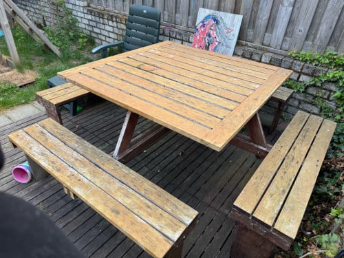 Picknicktafel Hardhout Elite 130 x 130 cm