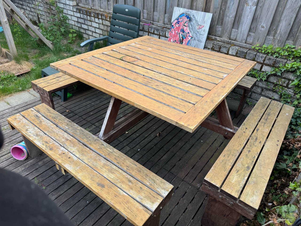 Picknicktafel Hardhout Elite 130 x 130 cm