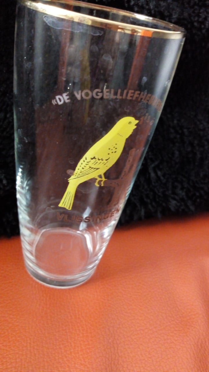 Bierglas "de vogelliefhebbers" Vlissingen vintage jaren 60