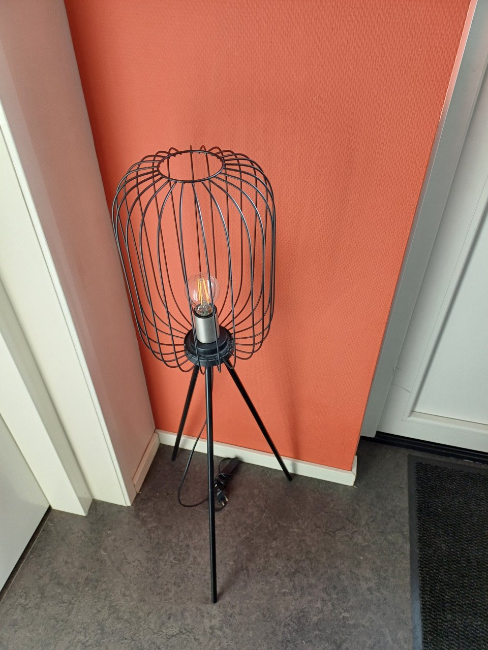 Industriele vloerlamp+ zwarte vloerlamp klein
