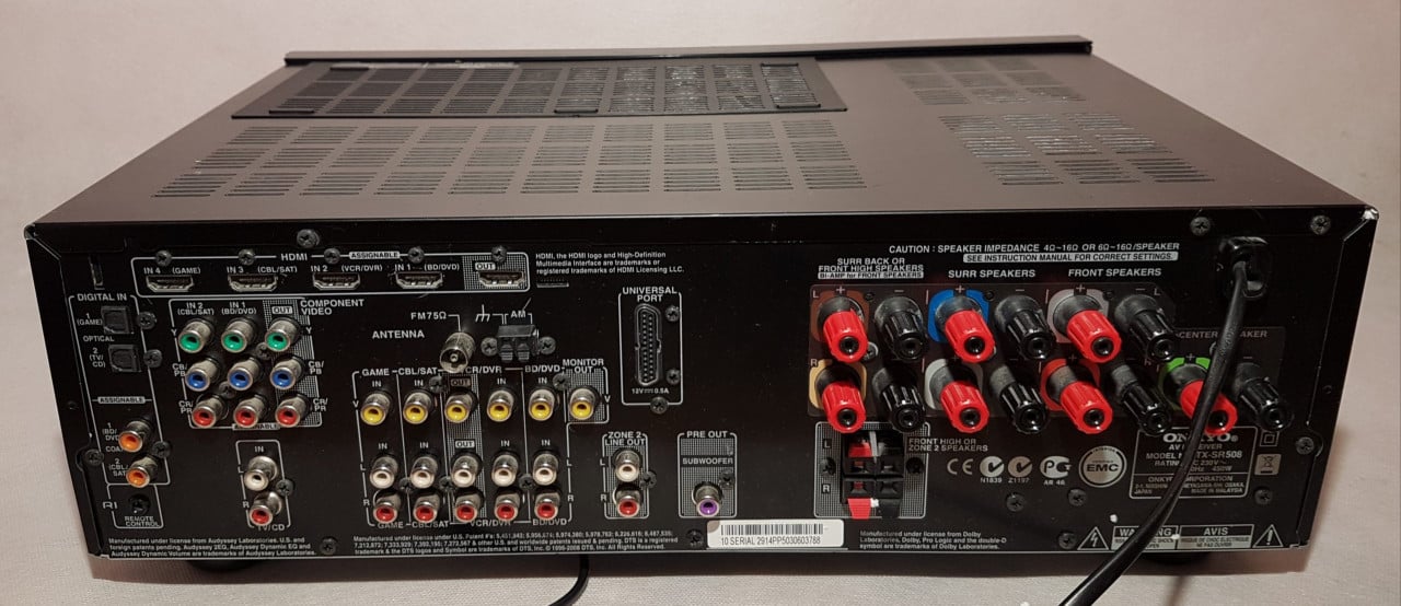 Refurbished, ONKYO TX-SR508 7.1 Surround. Zwart. Nu 125 euro.