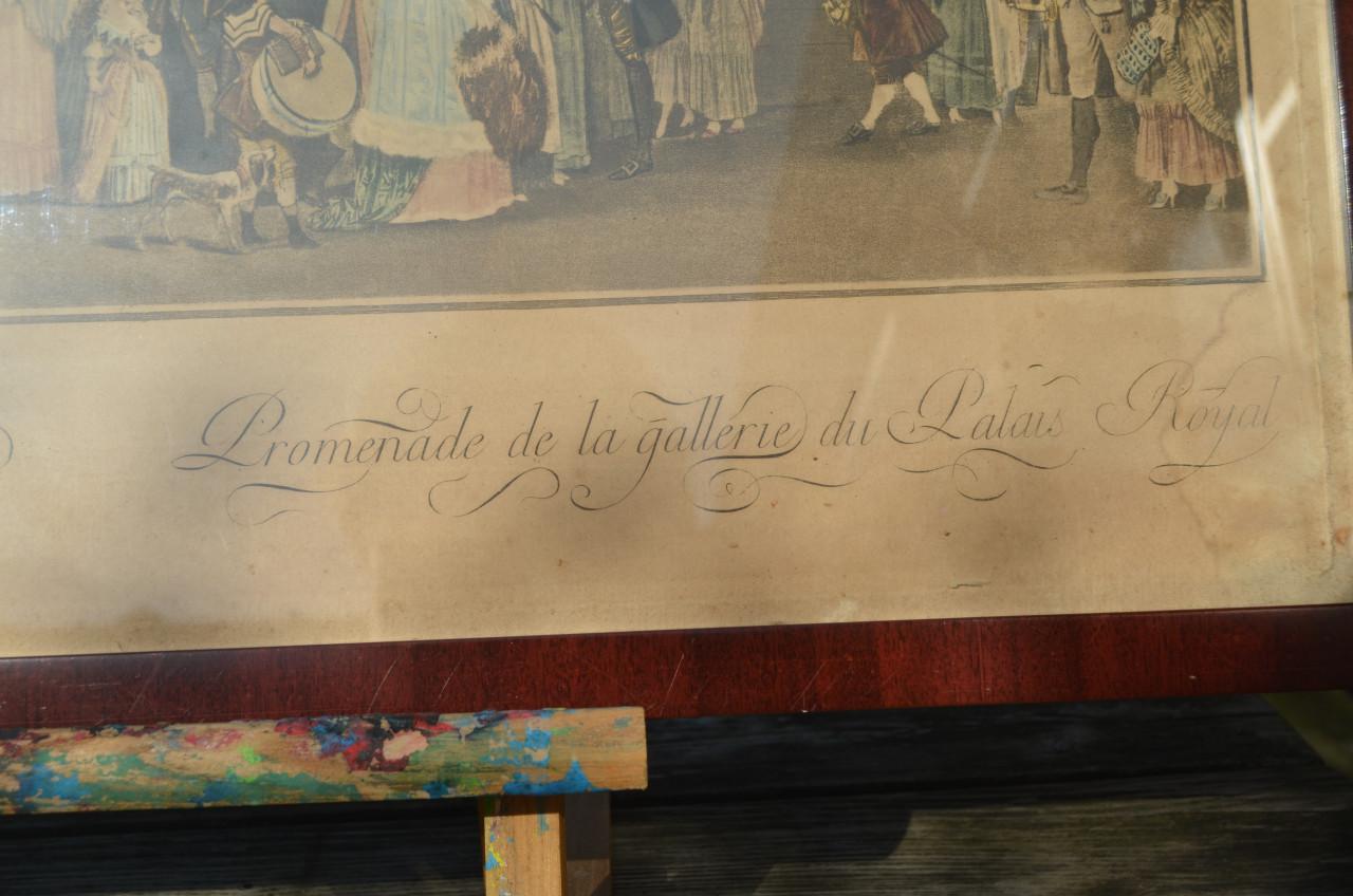 Franse gravure/ets 'The Palais Royal Gallery's Walk' 1787