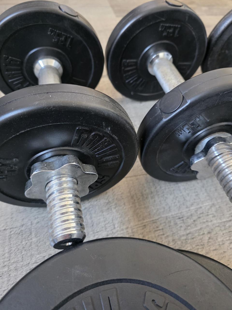 Metalen halters 3st. met verwisselbare gewichten