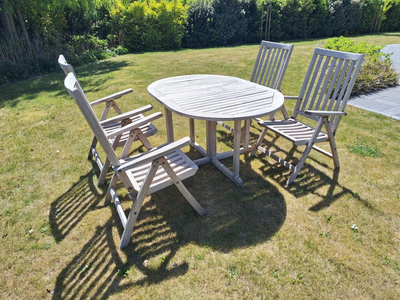 Hardhouten (teak) tuinset