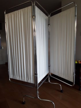 Verrijdbaar kamer-/bedscherm 3-delig