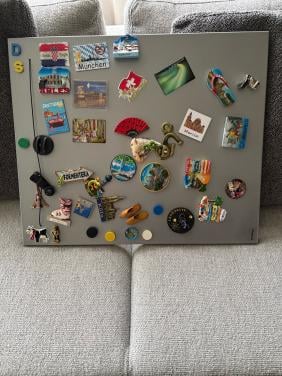 Magneetbord met magneetjes