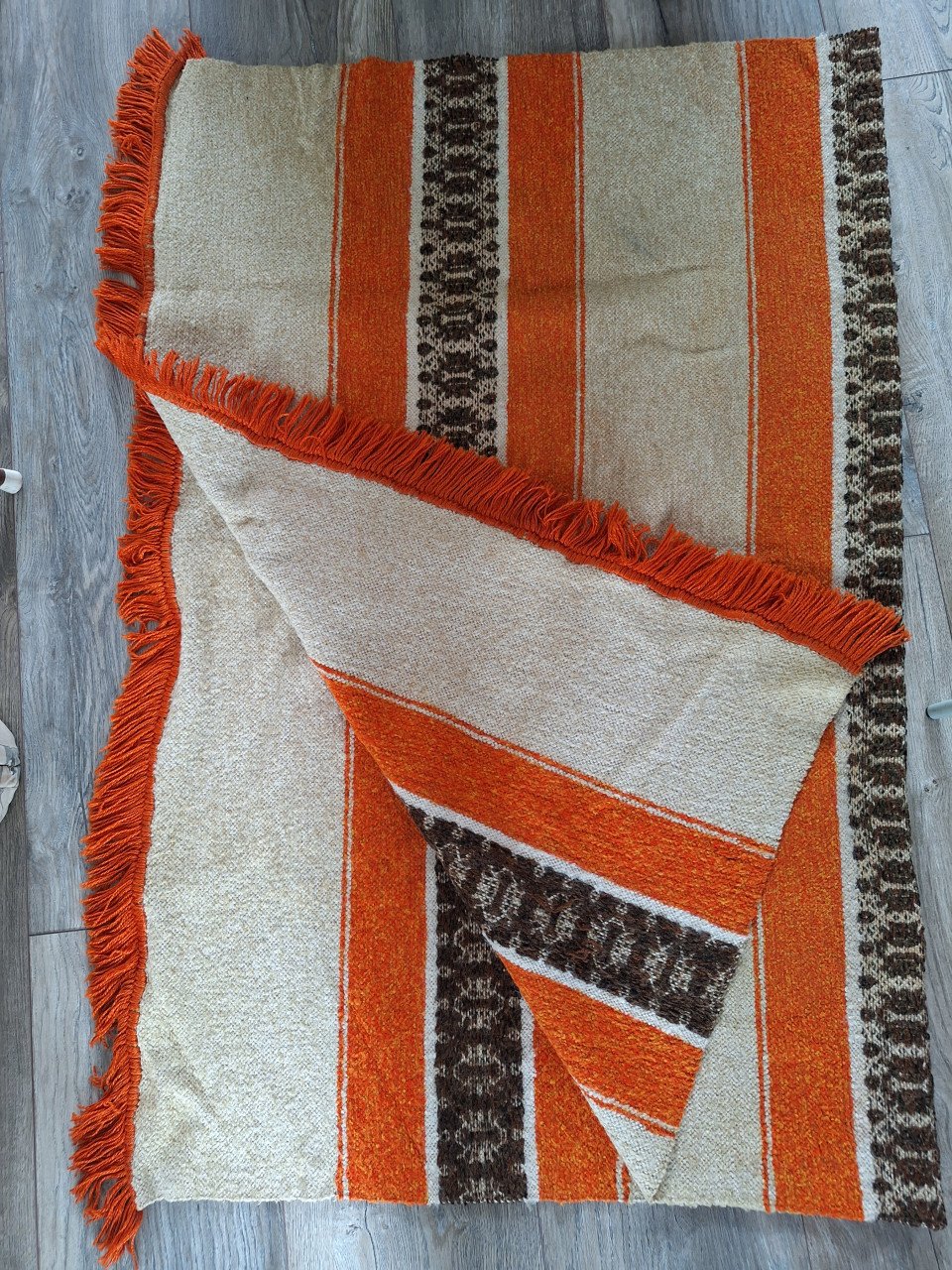 Vintage jaren 70 plaid/ sprei/ tafel versiering
