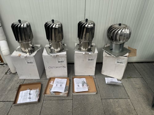 4 x Dakventilator nieuw rvs