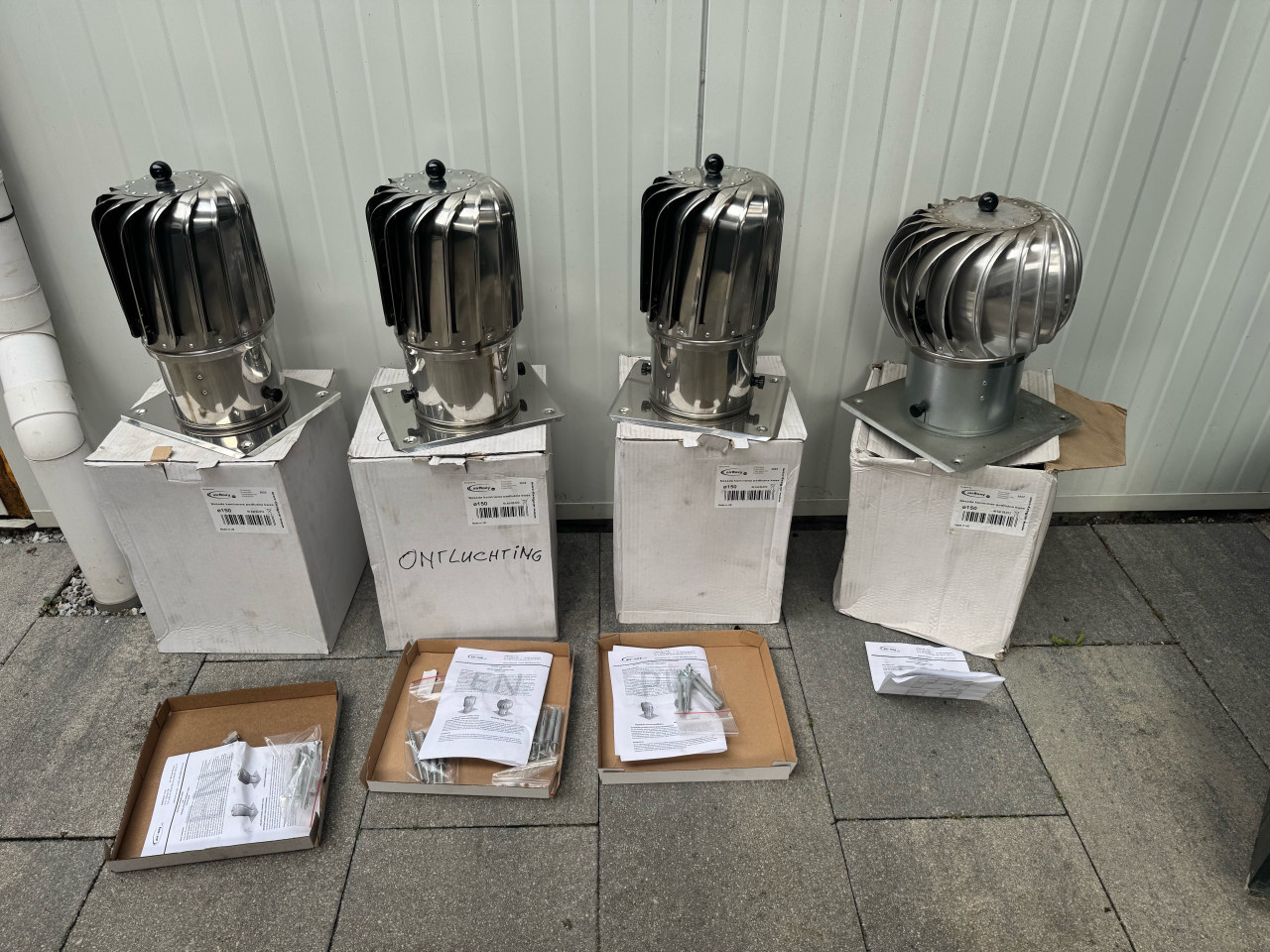 4 x Dakventilator nieuw rvs