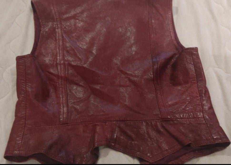 Lederen hesje gilet L