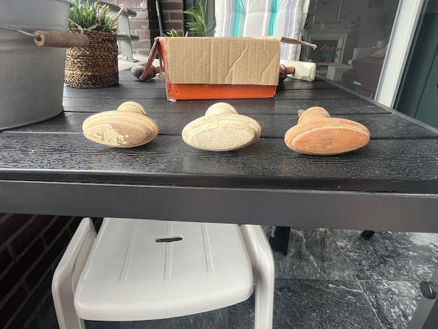 Houten ovale deurkruk