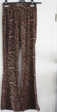 Zwart bruine zebraprint broek maat m