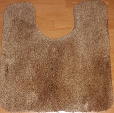 Badmat hoogpolig, licht taupe 50x50