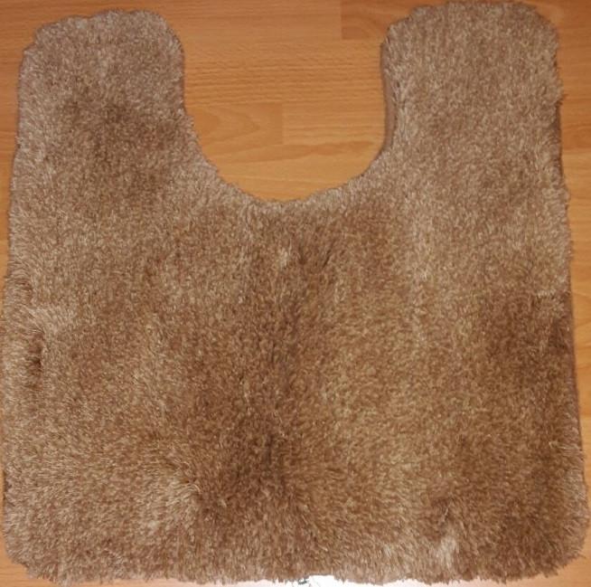 Badmat hoogpolig, licht taupe 50x50