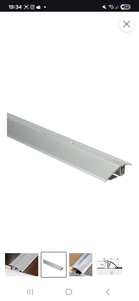 Overgangsprofiel 1.80 m - 7 tot 23 mm