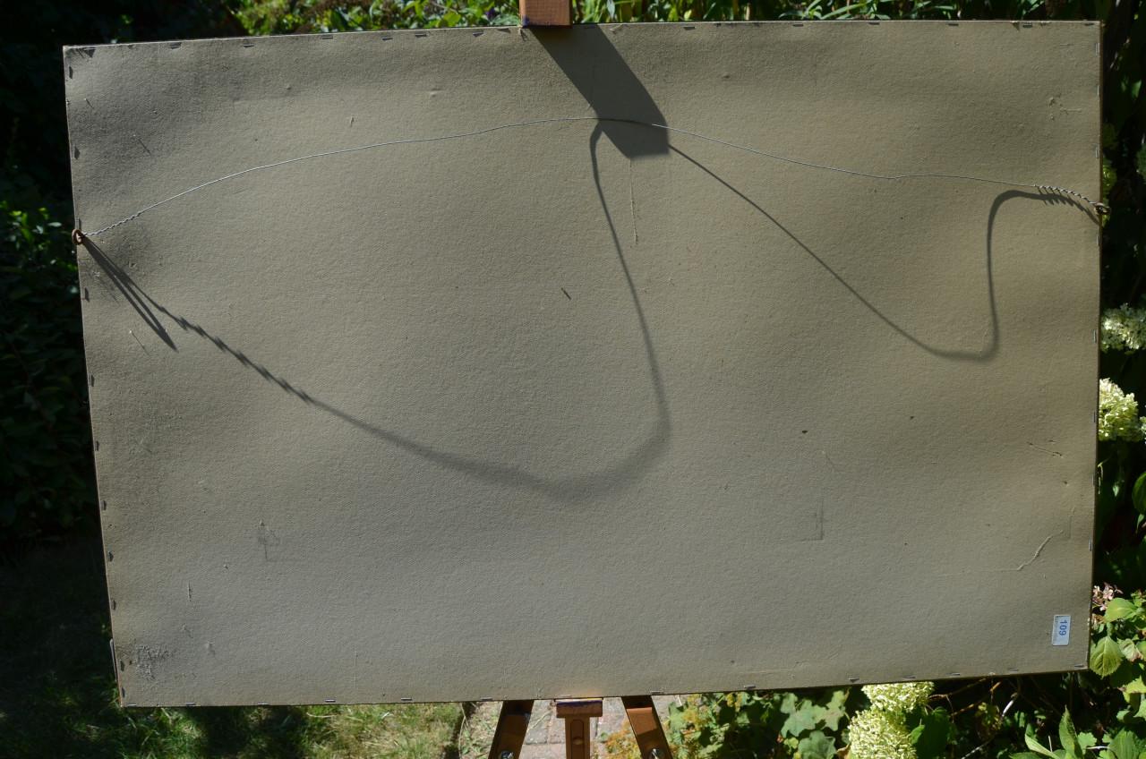 Grote Indonesische batik 'Indonesisch dorp met draagster'.