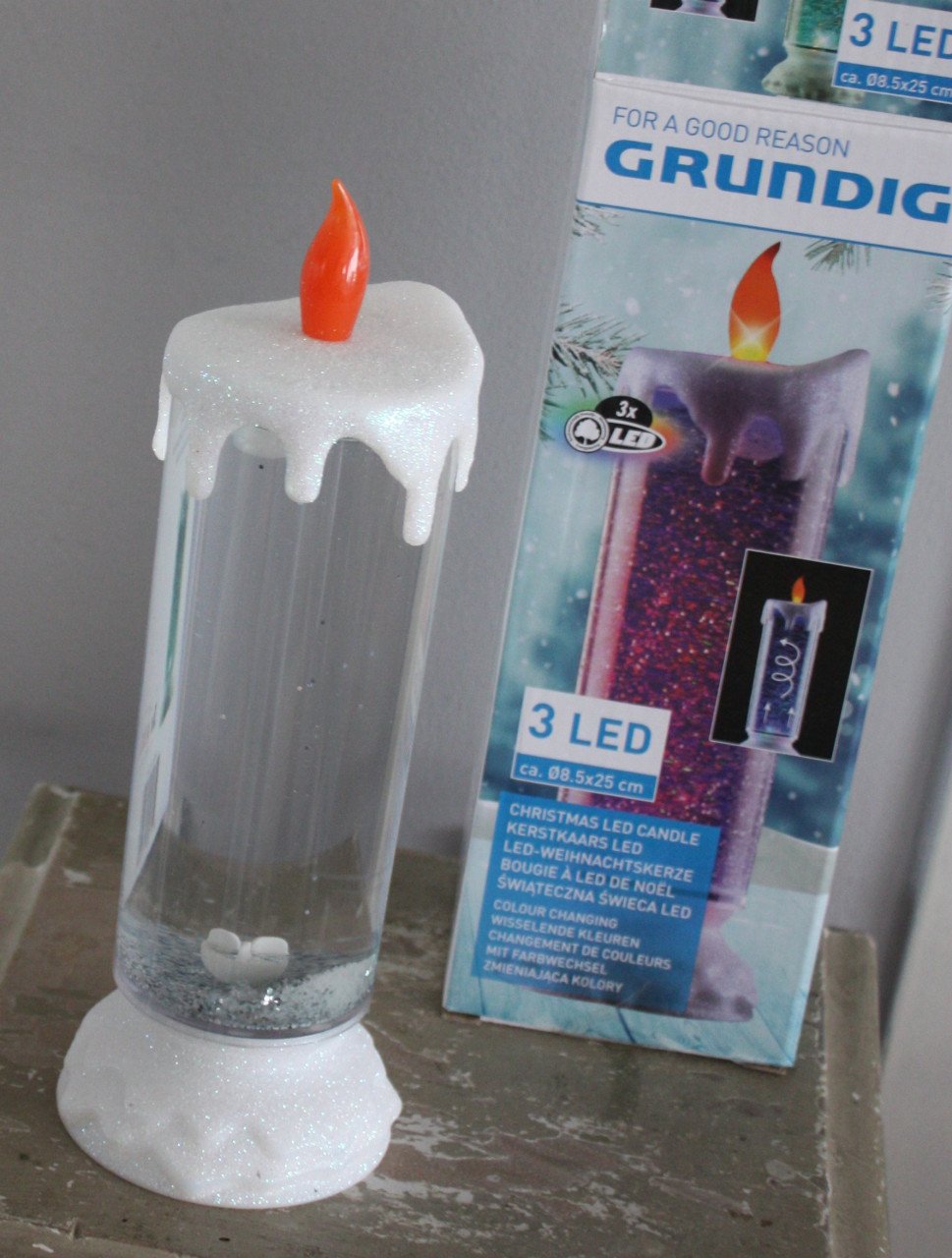 Let verlichting kaars in 3 kleuren