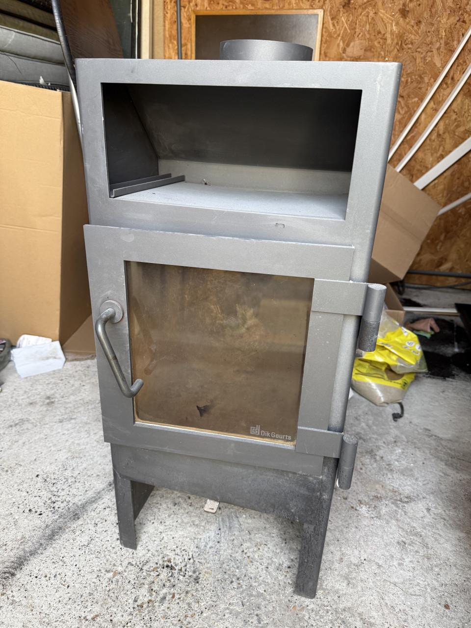 Dik Geurts houtkachel + Dubbelwandige RVS kachelpijpen