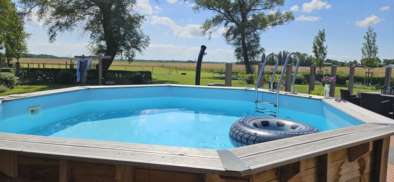 Zwembad Gre hout  4,6 meter compleet – bouwjaar 2021 Bieden vanaf € 1.500