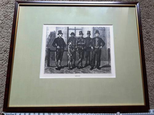 Zeeland klederdracht originele houtgravure 1875, uitvaartverzorgers