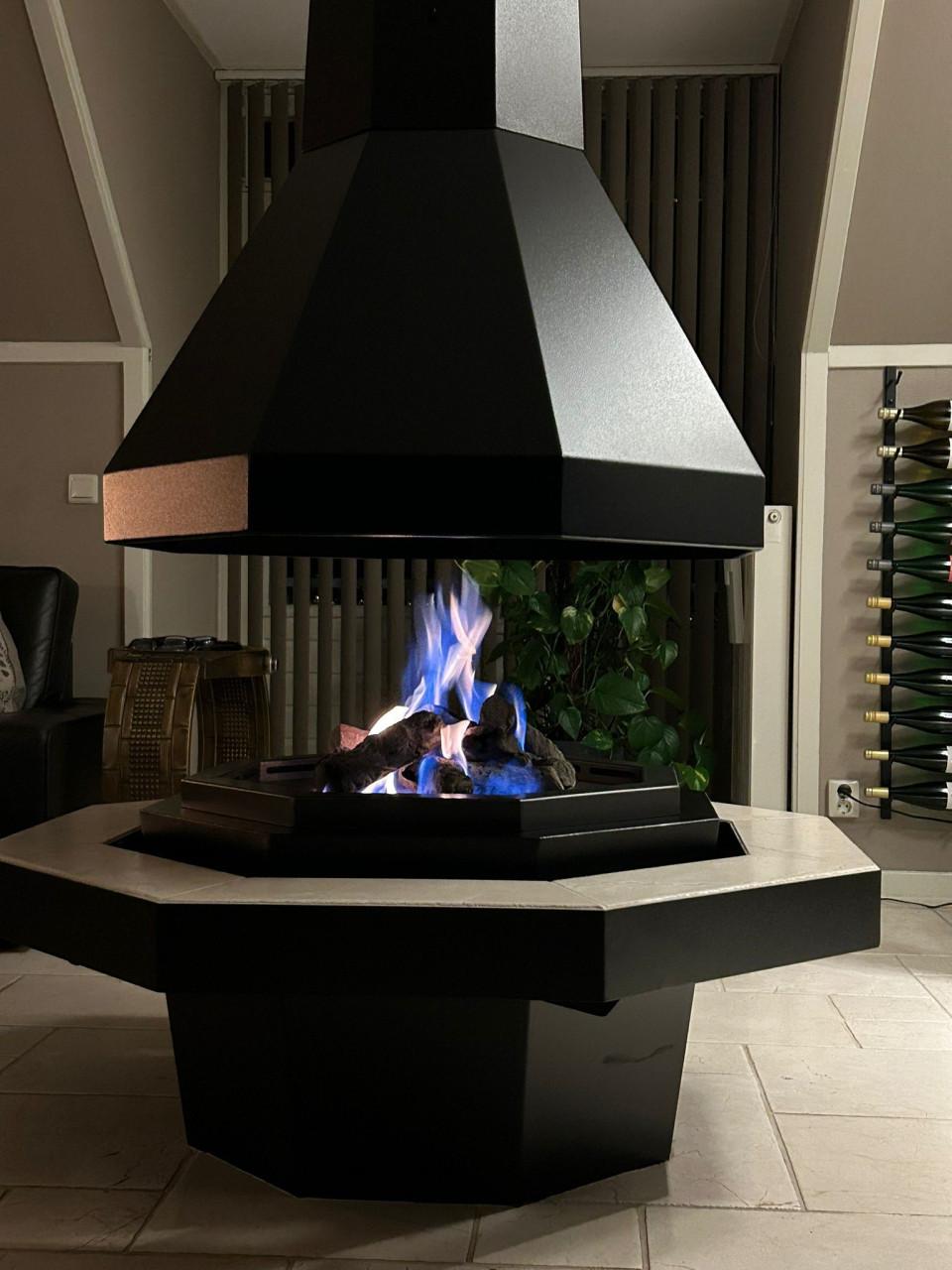 Openhaard, gas, rond