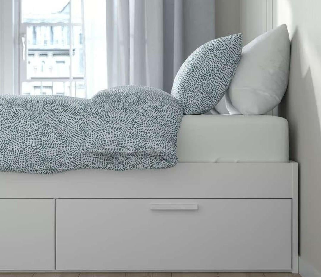 180 brimnes bed met 4 lades en 2 lattenbodems