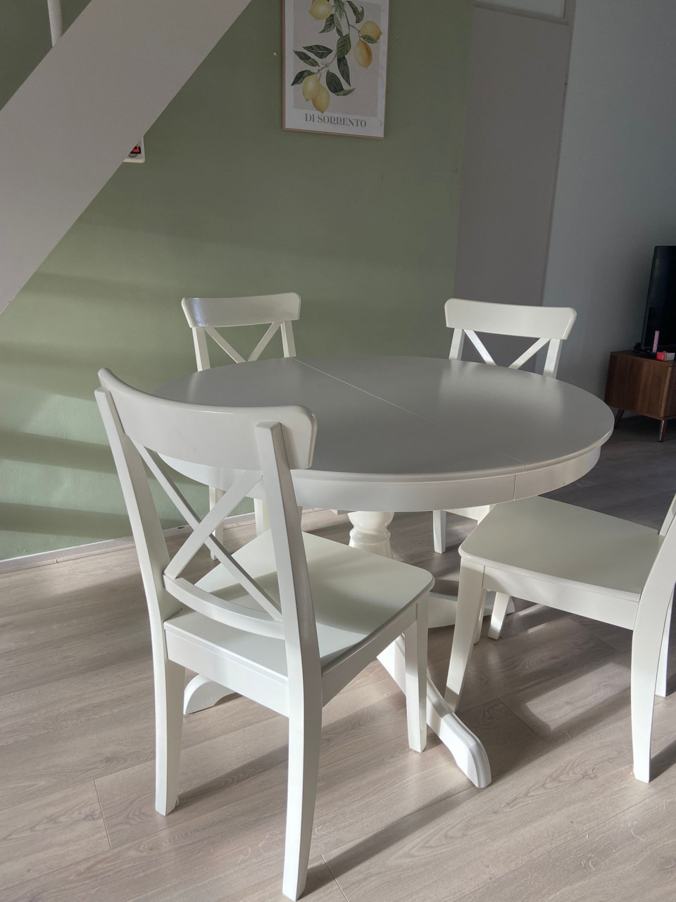 Ikea  ingatorp eettafel en stoelen