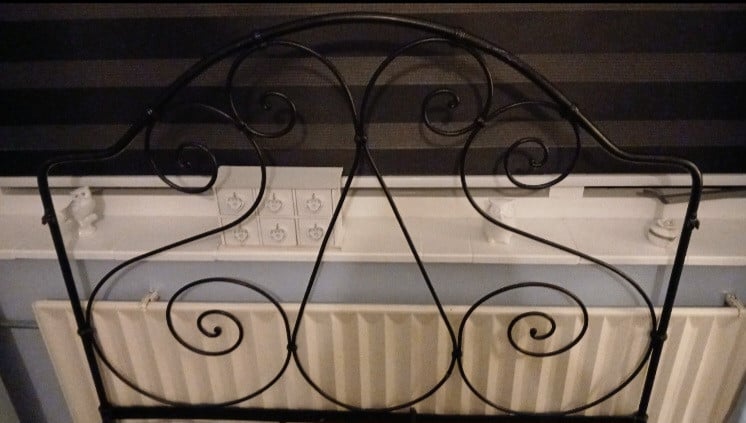 Smeedijzeren brocante bed/twijfelaar