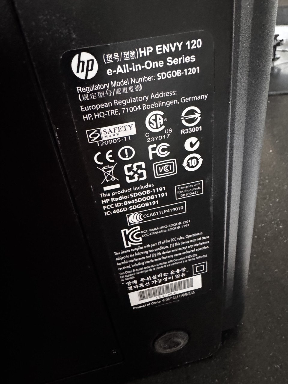 Printer hp envy 120